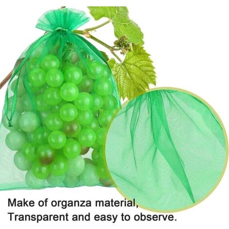 100 Sacs De Protection Pour Fruits En Organza – 15x20 Cm, Avec Cordon, Contre Guêpes, Oiseaux, Insectes (raisin, Tomate, Etc.) - 6