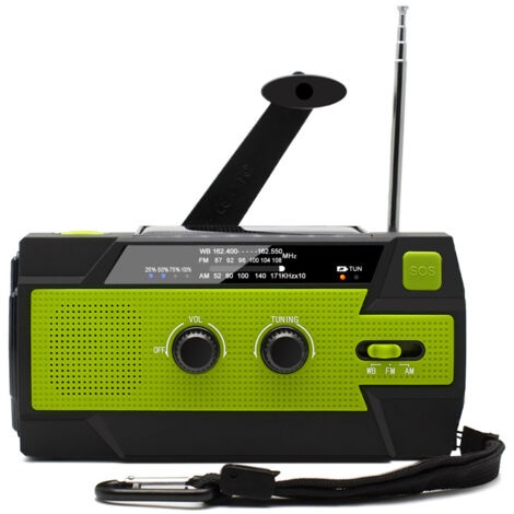 Radio D'Urgence 10000MAh, à Manivelle Solaire, Portable Avec Chargeur De Telephone Lampe Poche Led Orange 88294826