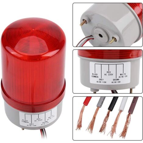 Voyant Lumineux Clignotant LED – 24V DC – 3 Couches – Pour Atelier, Bateau, Véhicule, Alarme – Faible Consommation, Longue Durée
