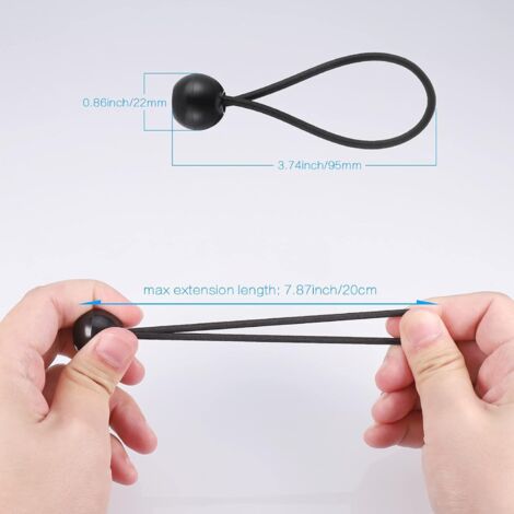 Hejo Tendeur Élastique, 35×Noir Bungee Tendeur Boule(20CM) Corde Elastique pour Bache, Elastique Crochet Portable Durable pour bannière, Bâches, Pavillons, Tentes Hejo Tendeur Élastique, 35×Noir Bungee Tendeur Boule(20CM) Corde Elastique pour Bache, Elastique Crochet Portable Durable pour bannière, Bâches, Pavillons, Tentes
