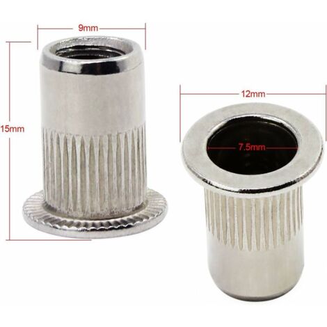 Kit De 4 Têtes De Riveteuse Pneumatique - Têtes D'Écrou à Riveter M5 M6 M8 M10 - Poignée Droite Hexagonale - Pour Riveteuse à Air