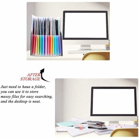 Classeur A4 13 Compartiments – Organiseur Portable à Soufflet, Avec étiquettes Colorées, élastique De Fermeture