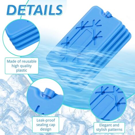 Angoily Lot De 12 Blocs De Glace Réutilisables – 11,5x4x9 Cm, Pour Glacière, Sac Isotherme, Ventilateur – Bleu