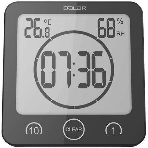 Horloge Salle Bain Étanche - Ventouse, Mini Design, Pile AAA