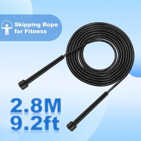 Corde à Sauter PVC 6mm X 3m – Réglable, Poignées Antidérapantes – Pour Fitness, Boxe, Crossfit, Enfant Et Adulte