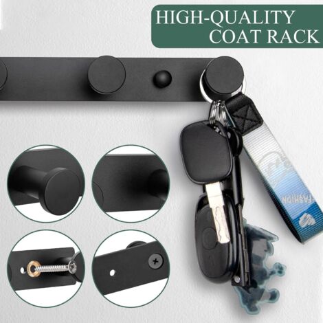 Lot De 12 Patères Murales Noires En Métal – Porte-manteau Robuste, Support 15.88 Kg, Pour Entrée, Salle De Bain