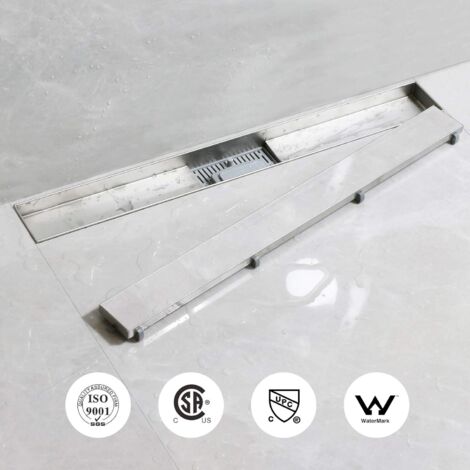 Italienne Ibergrif M42001-50 Gouttière De Douche En Acier Inoxydable Avec évacuation Des Odeurs Et Filtre à Cheveux, Drainage Rapide, 50 Cm Caniveau De Douche