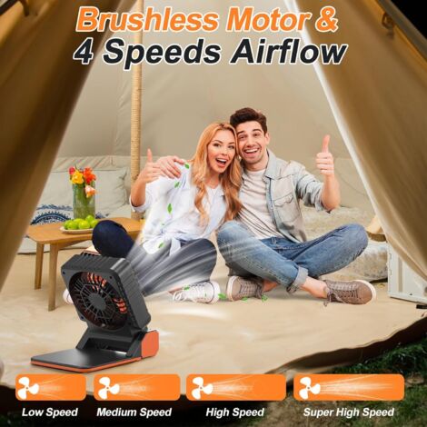 Ventilateur Camping COZII 20 000mAh - Oscillant/LED/Télécommande