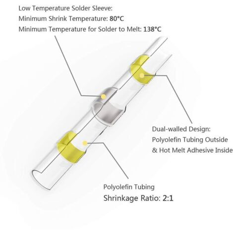 Kuject Lot De 270 Connecteurs De Fils à Souder, Auto-soudés