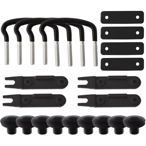 Kit Montage Coffre De Toit Universel - 4 U-Boulons Acier Galvanisé, 85mm Largeur Interne
