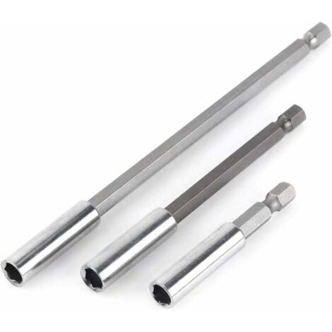 3pcs 1/4 Tige Porte Embouts Magnétique Extension De Vissage Rallonge