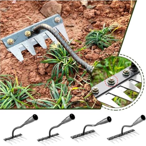 Râteau Enfant Détachable – Manche En Bois – Outil De Jardinage Solide Pour Petits Jardiniers – Vert - 4