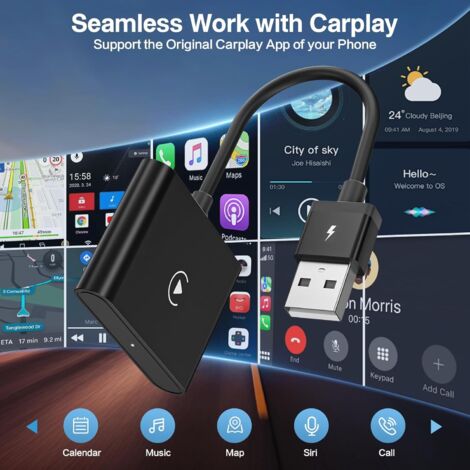 Adaptateur CarPlay Sans Fil Dongle Wireless - Convertissez Votre CarPlay Filaire En Sans Fil Pour Voitures Depuis 2017
