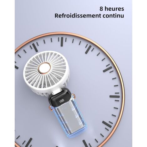 Mini Ventilatore Portatile USB A Mano, 5 Velocità, Base Pieghevole, Ricaricabile, Colore Blu