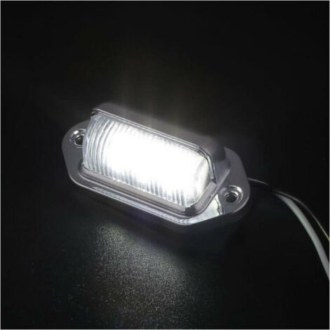 Lot de 2 feux de plaque d'immatriculation, 12 V, 6 LED, feu arrière