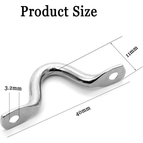 Pad Œil Sangles Pont Acier Inoxidable Attache Boucle pour Bimini Bateau Kayak 45mm / 1.77" 10Pcs