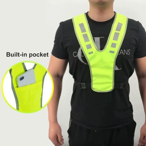 Gilet de course réfléchissant, gilet de sécurité réglable pour