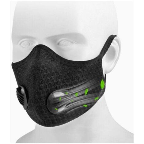 Masque De Sport Anti-poussière Avec Filtre Charbon Actif - Protection PM2.5 - Valve Expiration - Néoprène Réglable - Pour Vélo, Course, Moto