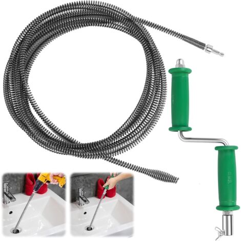 Spirale de nettoyage de tuyaux avec pince, lot de 2, nettoyage mécanique tuyaux, WC, douche, éviers, 6mm x 3 m, argenté | Leroy Merlin Spirale de nettoyage de tuyaux avec pince, lot de 2, nettoyage mécanique tuyaux, WC, douche, éviers, 6mm x 3 m, argenté | Leroy Merlin