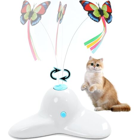 Jouet ancien celluloïd chat chasse papillon marque MT, Japon