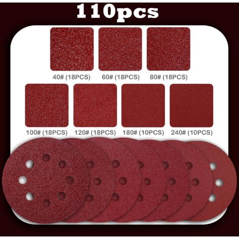 Jeu de disques abrasifs (grain 40/60/80/120) Jardinage 2607019495 - Bricolage