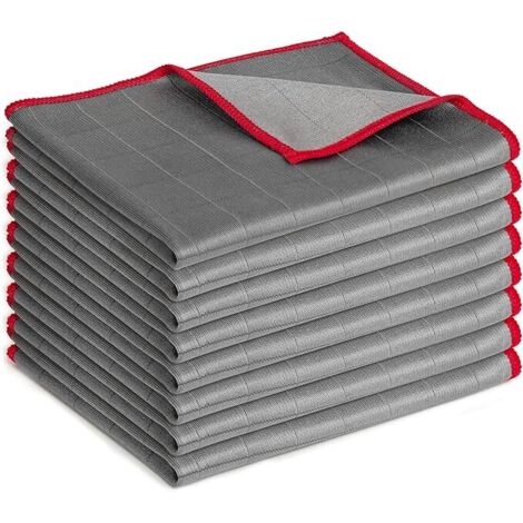 Novaliv Lot De 8 Chiffons Microfibre De Rechange Pour Raclette – 16x12 Cm – Lavables 40°C – Pour Carrelage, Salle De Bain, Sol