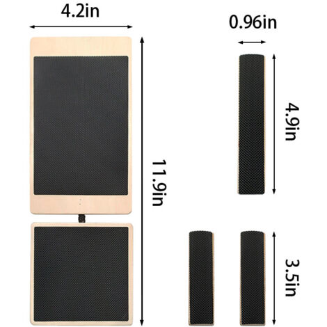 VEEKAY Planche D'équilibre En Bois – 40x30x7 Cm – Antidérapante – Bureaux Debout – Rééducation Et Sport