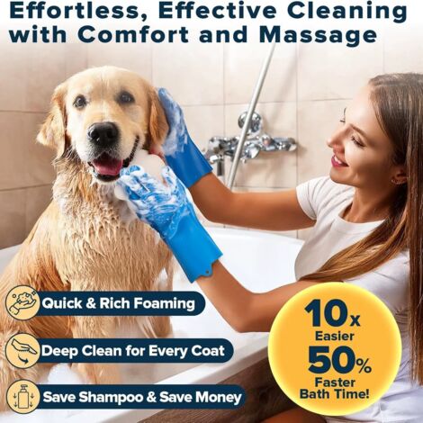 Ensemble de toilettage 5 pièces pour chiens et chats : gants (une paire), brosse (modèle Ensemble de toilettage 5 pièces pour chiens et chats : gants (une paire), brosse (modèle
