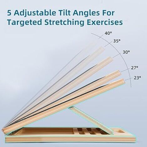 Planche Inclinée En Bois Portable – Étirement Mollets, Squats, Pilates – Noir – 15.74 X 11.81 Pouces