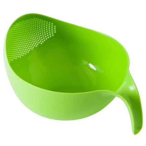 Laveuse à Riz, Bol de Lavage de Riz Type de Chasse D'eau Passoire Alimentaire en ABS Laveuse à Riz avec Couvercle de Vidange Panier de Nettoyage de Riz pour la Cuisine