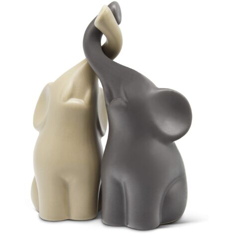 Statuette Déco en Résine 3 Éléphants 32cm Gris | Leroy Merlin