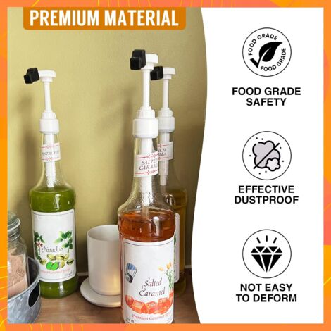 Lot 5 Pompes à Sirop Café Réutilisables Dorées - Doseur Pour Bouteilles Aromatisées