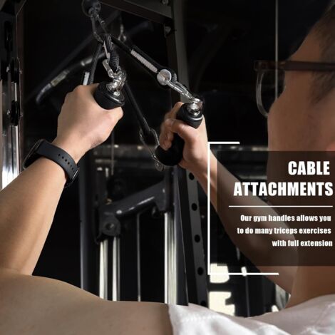 Poignées De Traction Neutres Pour Machine à Poulies - Portable, Acier - Pour Rowing Et Tractions