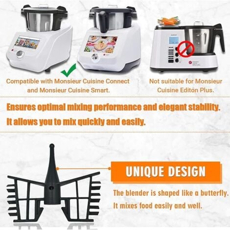 Accessoire Thermomix Tm5 Tm6 Fouet Papillon Compatible Thermomix TM5 TM6 TM31 | Accessoire Vorwerk | Sans BPA | Pour Crème, Œufs, Pâtisserie Fouet Plastique Alimentaire