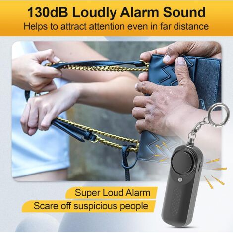 Alarme personnelle Anti-viol porte-clés 130dB SOS ... - Grandado
