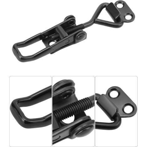 QWORK 10 Pièces Loquet à Ressort Bascule Acier Inoxydable, Fermeture à Levier, Loquet à Bascule,fermoir, Pour Coffre à Outils Boîte De Rangement Tiroir Coffre