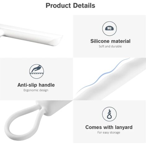 Raclette De Douche En Silicone Avec Support Mural - Pour Miroir, Vitre, Porte De Douche - Nettoyage Sans Traces