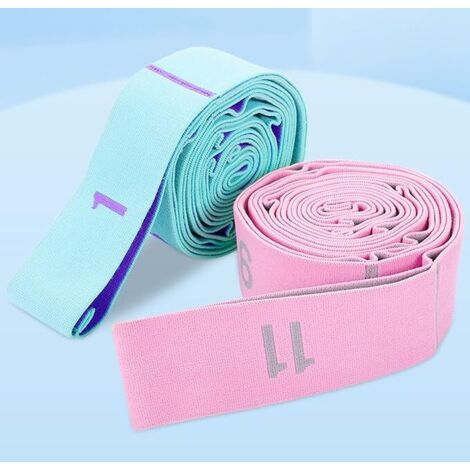 Sangle De Yoga élastique 11 Anneaux – 130cm Extensible Jusqu’à 260cm – Pour Pilates, étirements, Ballet, Danse, Fitness