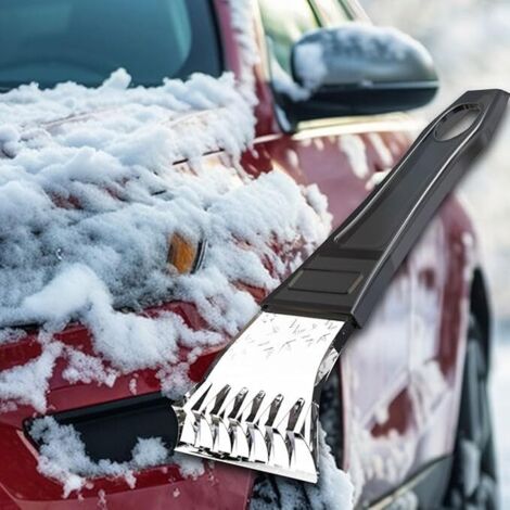 Grattoir à Glace Voiture Avec Gant Polaire - Raclette 10 Cm - Brise-Glace - Couleur Bleu/Noir - PREMYO