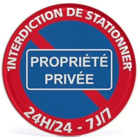 Cartello Divieto Di Sosta Su Strada Privata 200mm - PVC 1,5 Mm O Alluminio Dibond 3 Mm - Fabbricazione Francese - 3