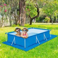 Tapis De Sol Piscine Hors-Sol Summer Waves 3.91x3.91m - Protection Amortissante Bleu - Forme Carrée