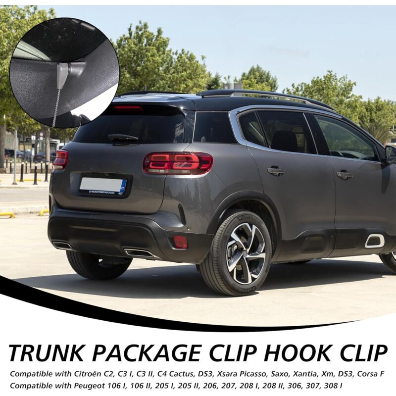 Lot De 4 Clips De Fixation Voiture Pour Plage Arriere Peugeot