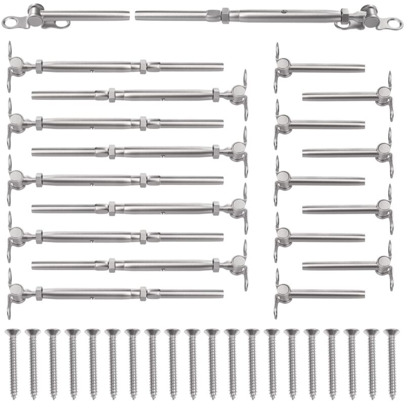 QUARKZMAN Lot De 4 Cordons De Sécurité En Acier Inoxydable 100 Cm X 1,5 Mm Avec Boucles Revêtues - Fixation Robuste Extérieur