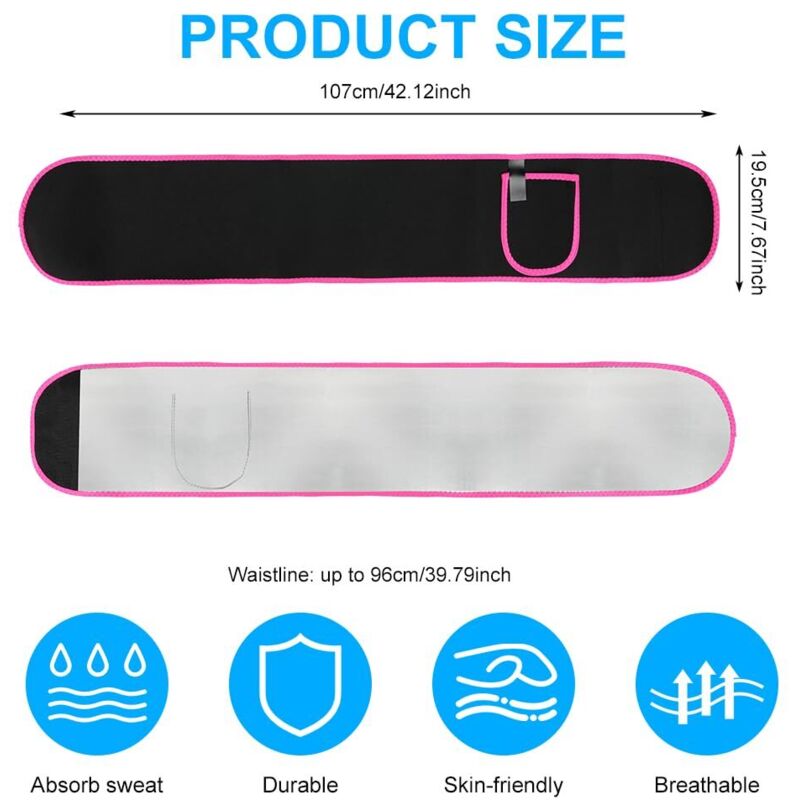 Ceinture Abdominale De Sudation KASURE – Avec Poche Pour Téléphone, Ajustable, Soutien Lombaire, Bracelet Et Bandeau Offerts
