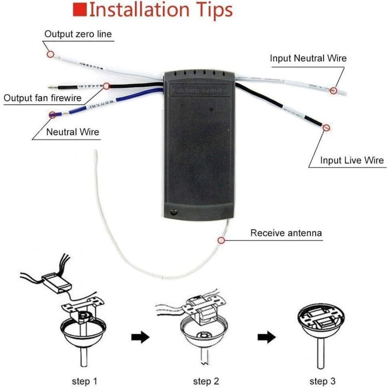Contrôleur WiFi avec Télécommande pour Ventilateur de Plafond DC et Lumière LED 3CCT à 220V 2 fils - Achetez au Meilleur Prix