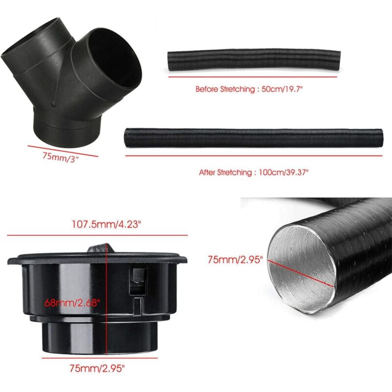 Tuyau d'échappement Acier Inoxydable, 25 mm x 100 cm Tuyau d'Echappement de Voiture Flexible pour Générateurs Chauffage Diesel Chauffage de Stationnement, avec 2 Colliers de Serrage