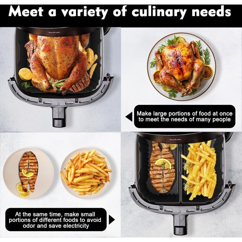 Moule Silicone Air Fryer 3 Pièces Pour Philips Cosori Russell Hobbs - Plat Réutilisable Anti-Adhésif