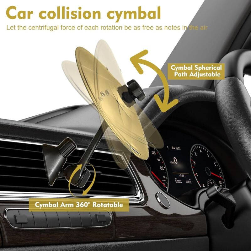 Cymbales Acier Inox 14cm Cymbales Crash Pour Voiture - Décor Ventilation En Acier Inoxydable - Accessoire Fun Cymbales Air Vent Fun