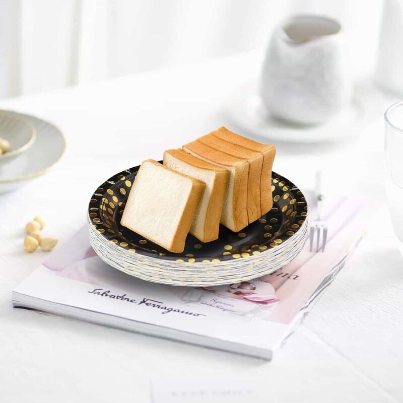 Lot De 60 Assiettes En Carton Colorées 23 Cm - Papier Résistant à L'eau Et à L'huile - Pour Anniversaire, Mariage, Fête