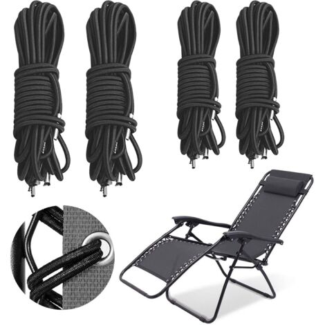 Lot de 4 cordons élastiques de rechange universels pour fauteuils inclinables à gravité zéro, pour chaises longues de jardin et hamacs (4 pièces) (1/5)